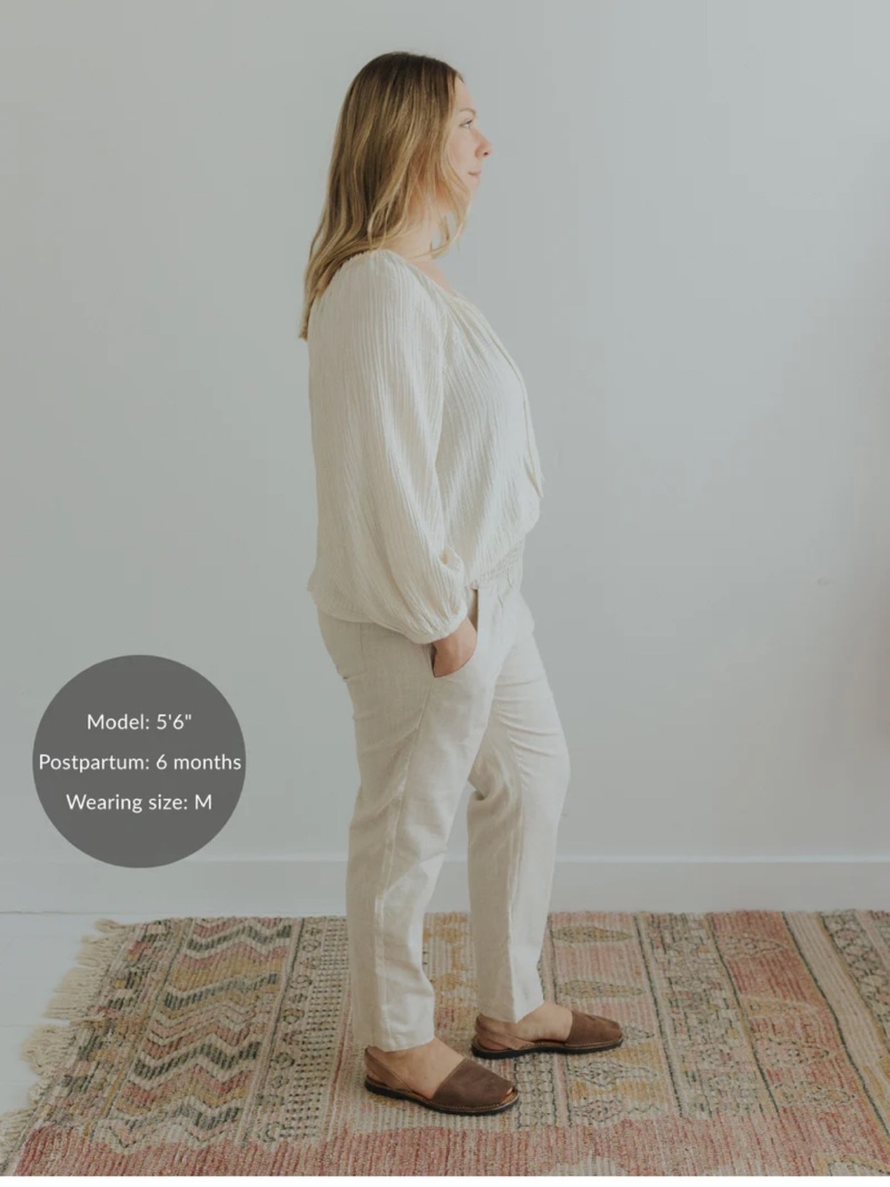 Emme Everyday Transitional Smocked Linen Pant - Picture 5 of 13